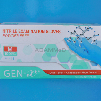 R362 - Rękawice nitrylowe bezpudrowe GEN-X rozmiar M niebieskie