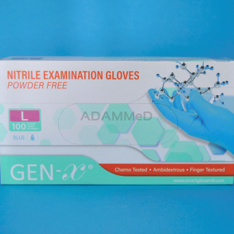 R363 - Rękawice nitrylowe bezpudrowe GEN-X rozmiar L niebieskie